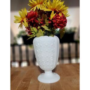 Fenton Milk Glass 1950s Cupped Daisy Button Vase Vintage 8.5"H RARE Perfect Cond